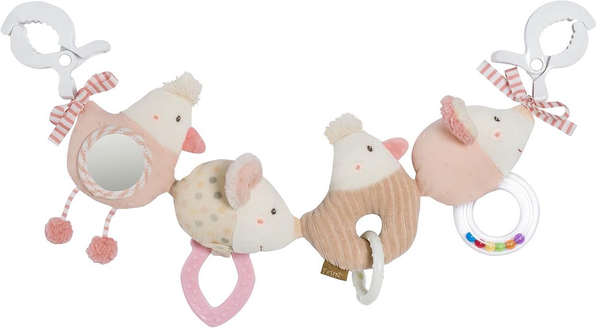 Speelketen voor kinderwagen met schattige figuren en leerzame functies