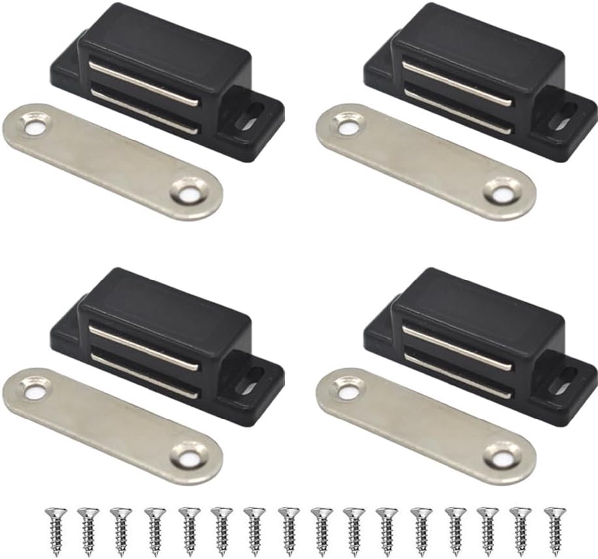 Deurmagneet - Magneetsluiting voor Kast en Deur - Magneetsnapper - Deursluiter - Deurvanger - 4 Stuks - zwart - van Imperatoris
