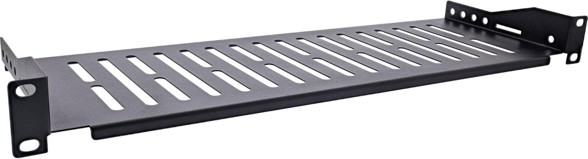 19" rackplank 150 mm diep 10 kg draagvermogen 1HE zwart