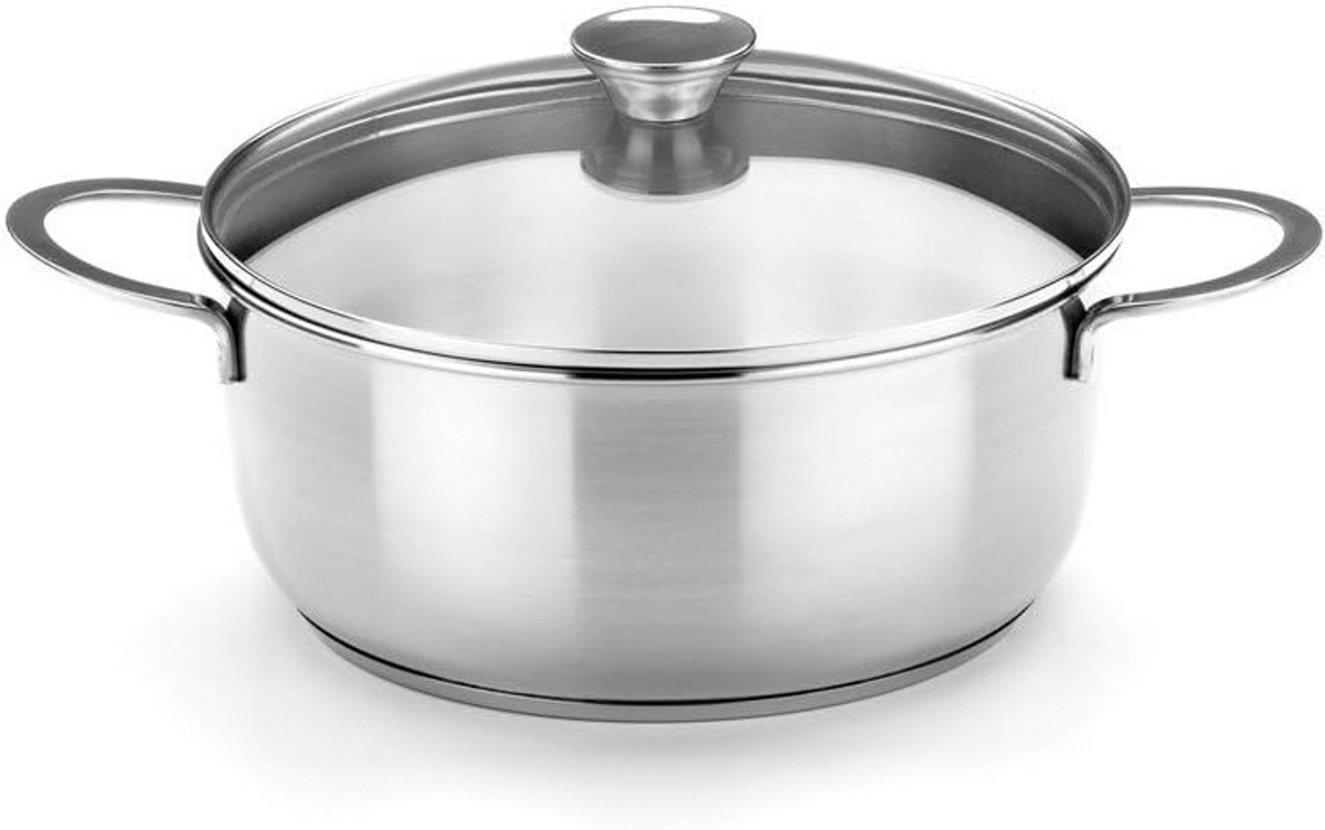 Rvs Steelpan met Deksel, Inox Kookpan Bestek, Geschikt voor Inductie