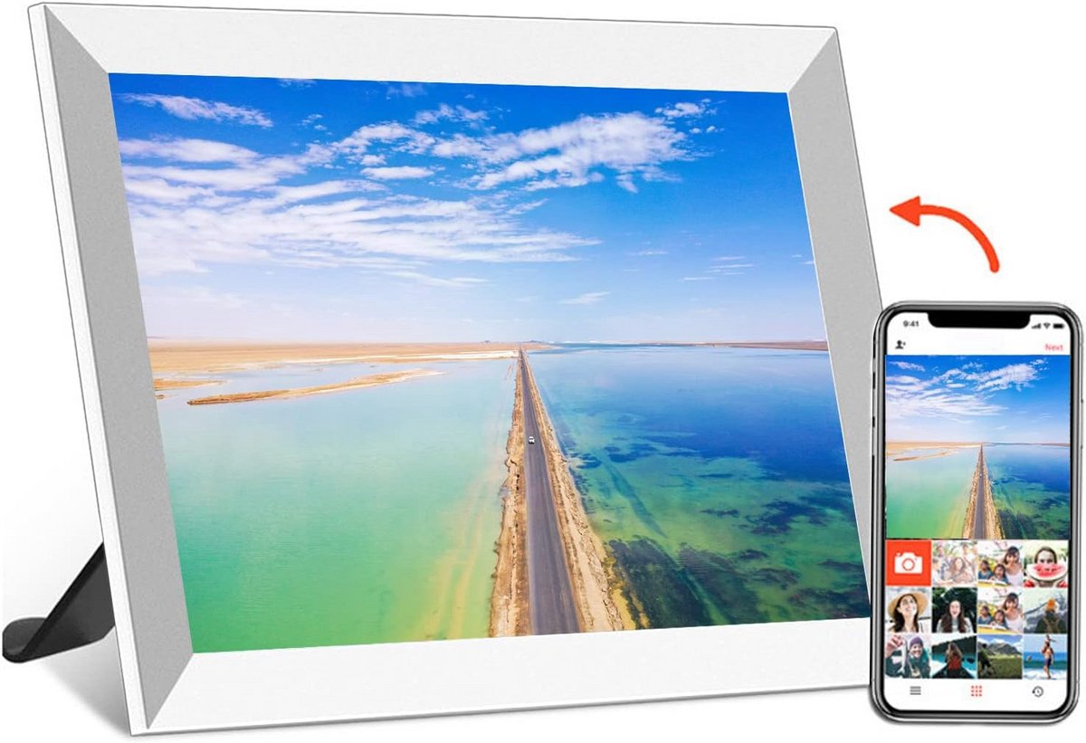 10.1 Inch Digitale Fotolijst met Wifi en 16GB Geheugen - HD IPS Scherm
