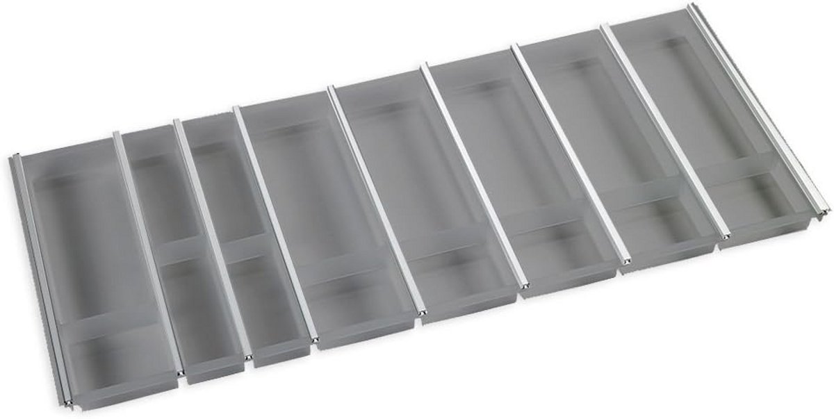 Bestekbak voor Lade 120cm - Uitschuifbare Bestekcassette Grafiet Transparant