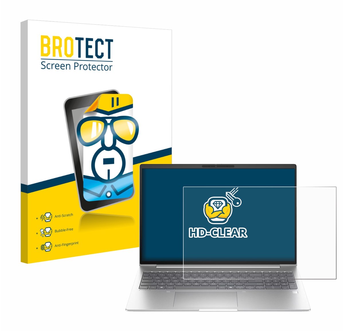 BROTECT - Screenprotector voor HP EliteBook 6 G1i 16 - Folie Beschermfolie transparant