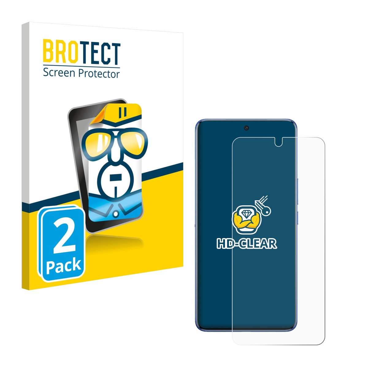 BROTECT - Screenprotector voor Vivo V60 - Folie Beschermfolie transparant 2 Stuks