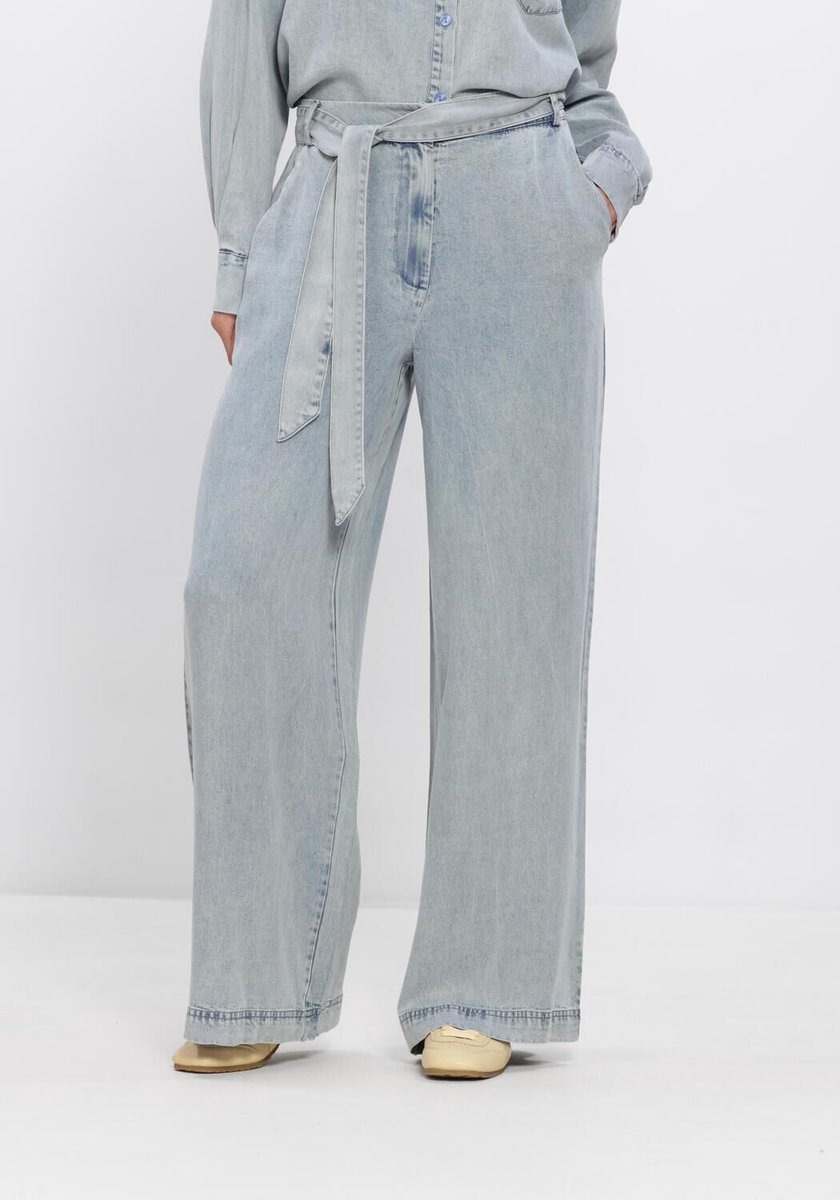 Simple Trouser Broeken Dames - Lichtblauw - Maat S