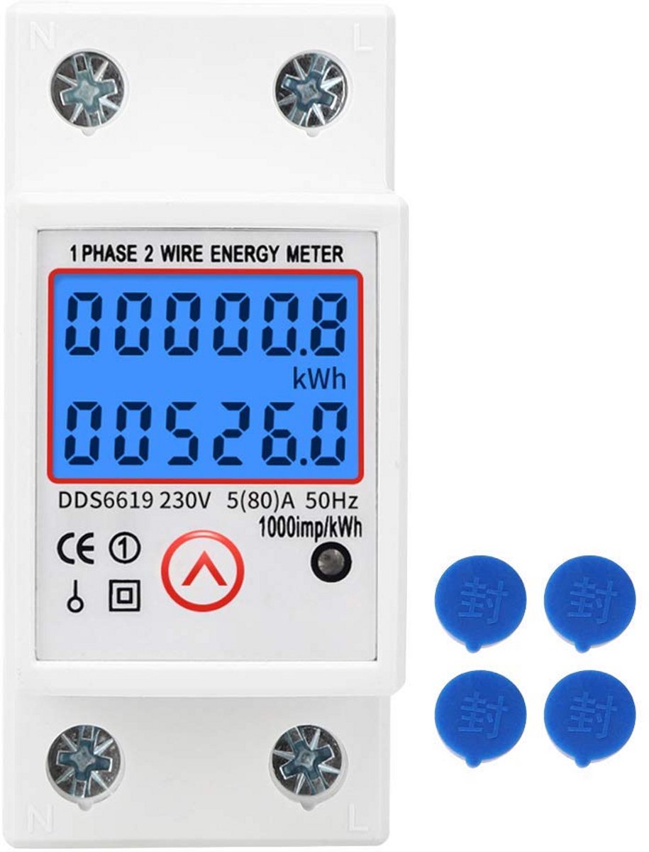 Digitale kWh Meter voor Energieverbruik Meten en Overzichtelijk Display