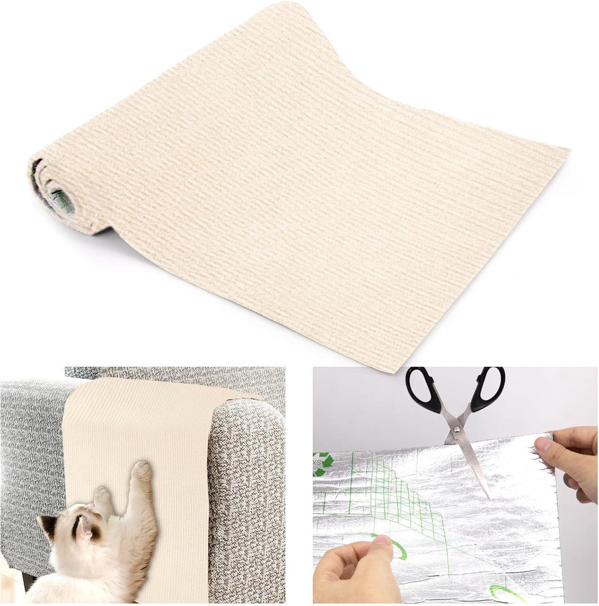 Krabmat voor katten 100 x 30 cm - zelfklevende krasbescherming voor bank en muur