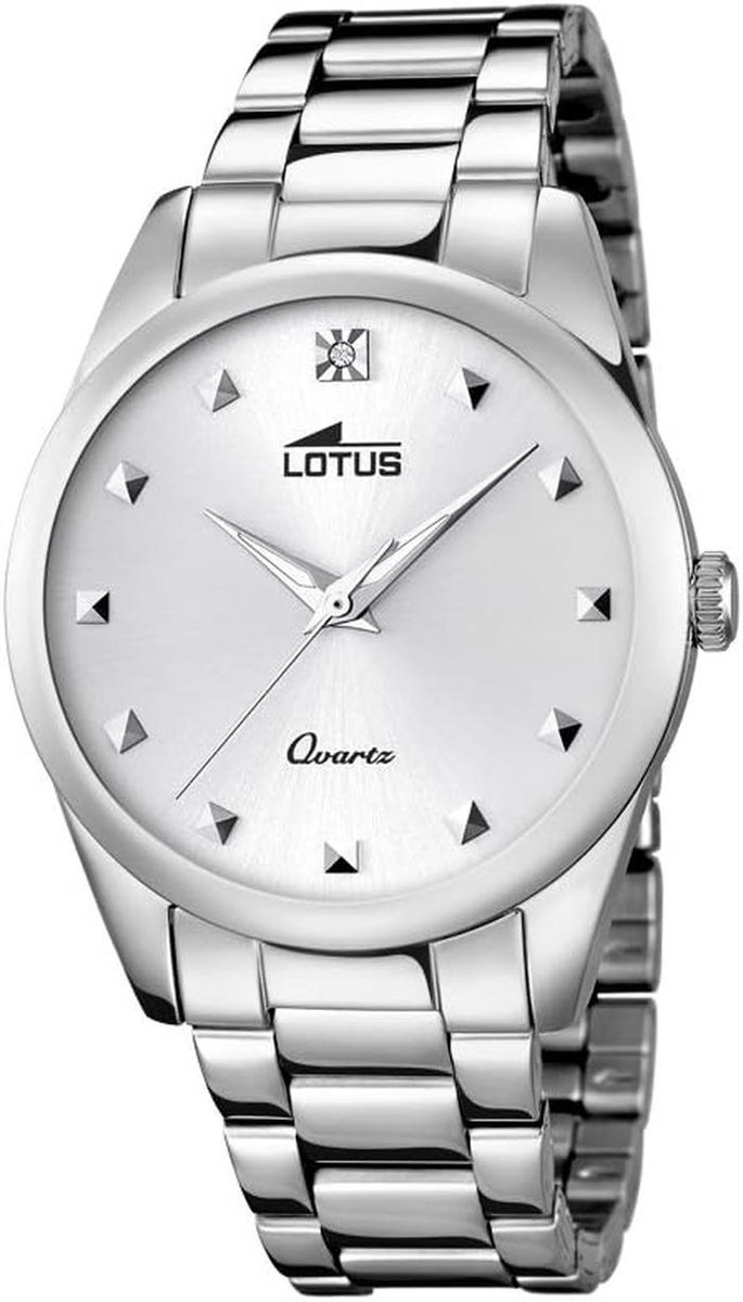 Dameshorloge met Witte Wijzerplaat en Zilveren Roestvrijstalen Band - Analoog