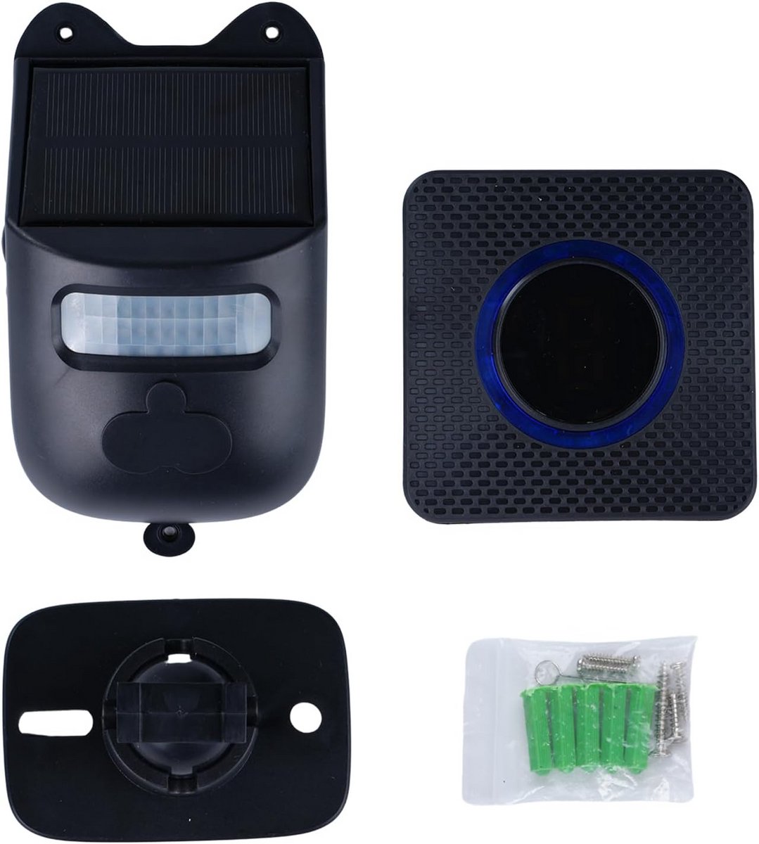 Draadloos Buiten Alarm Systeem met IP65 Bewegingssensor en Zonnepaneel voor Oprit en Tuin