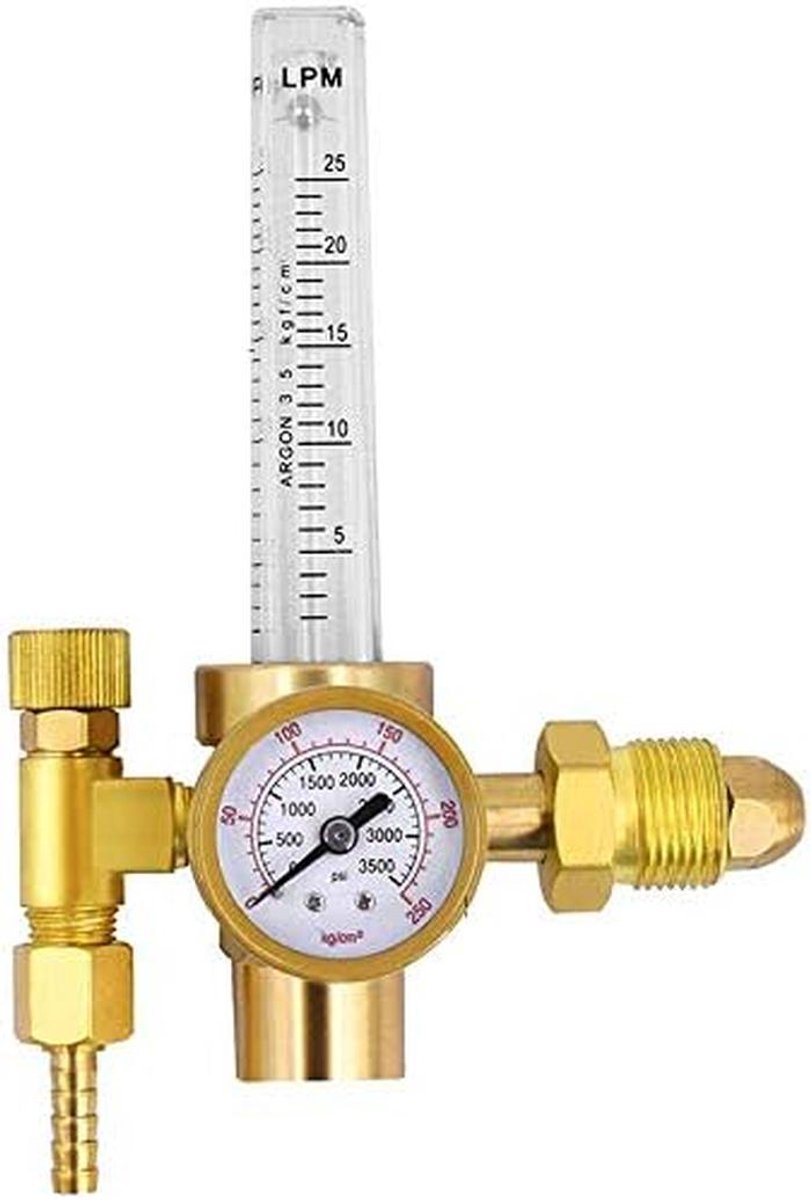 Argon CO2 Gasdruk Regelaar met Flowmeter voor MIG TIG Lassen 0-3500 PSI