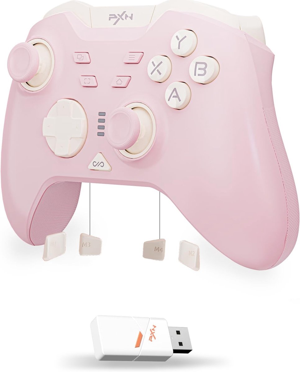 PXN P5 - Draadloze Game Controller - Trillingsfunctie - USB & Bluetooth - PC & Console - Roze