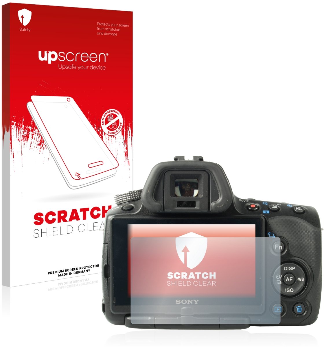 upscreen - Screenprotector voor Sony Alpha 55 (SLT-A55V) - Folie Beschermfolie transparant