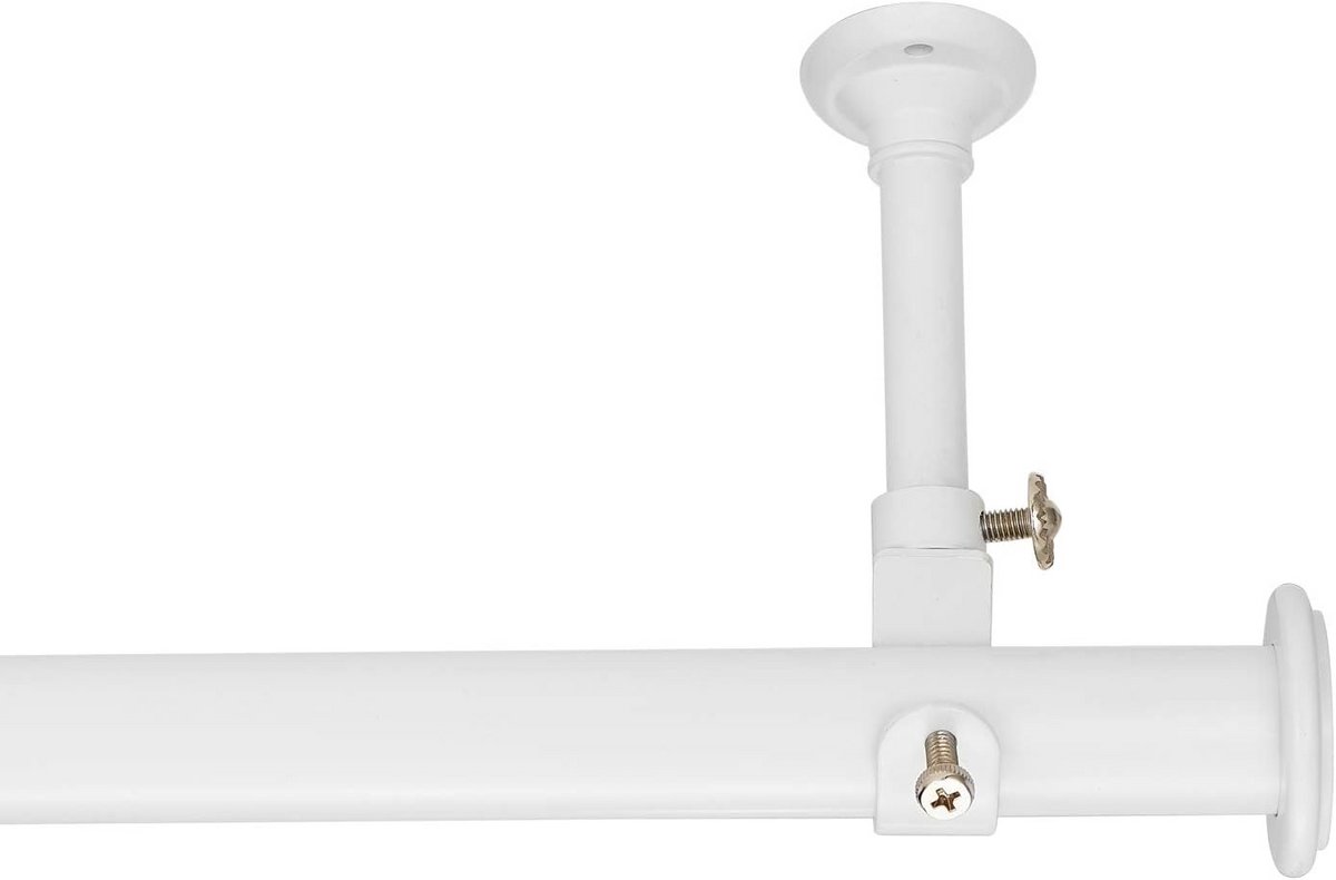 Verstelbare Plafond en Wand Gordijnroede Wit 1 Inch Diameter