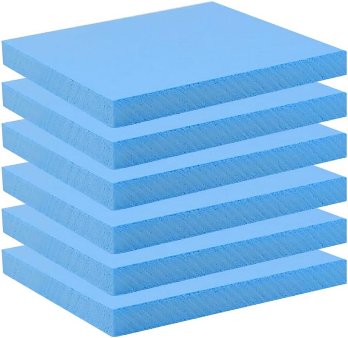 Set van 6 Hoge Dichtheid Hardschuimplaten voor Modelleren en Knutselen - Blauw Piepschuim