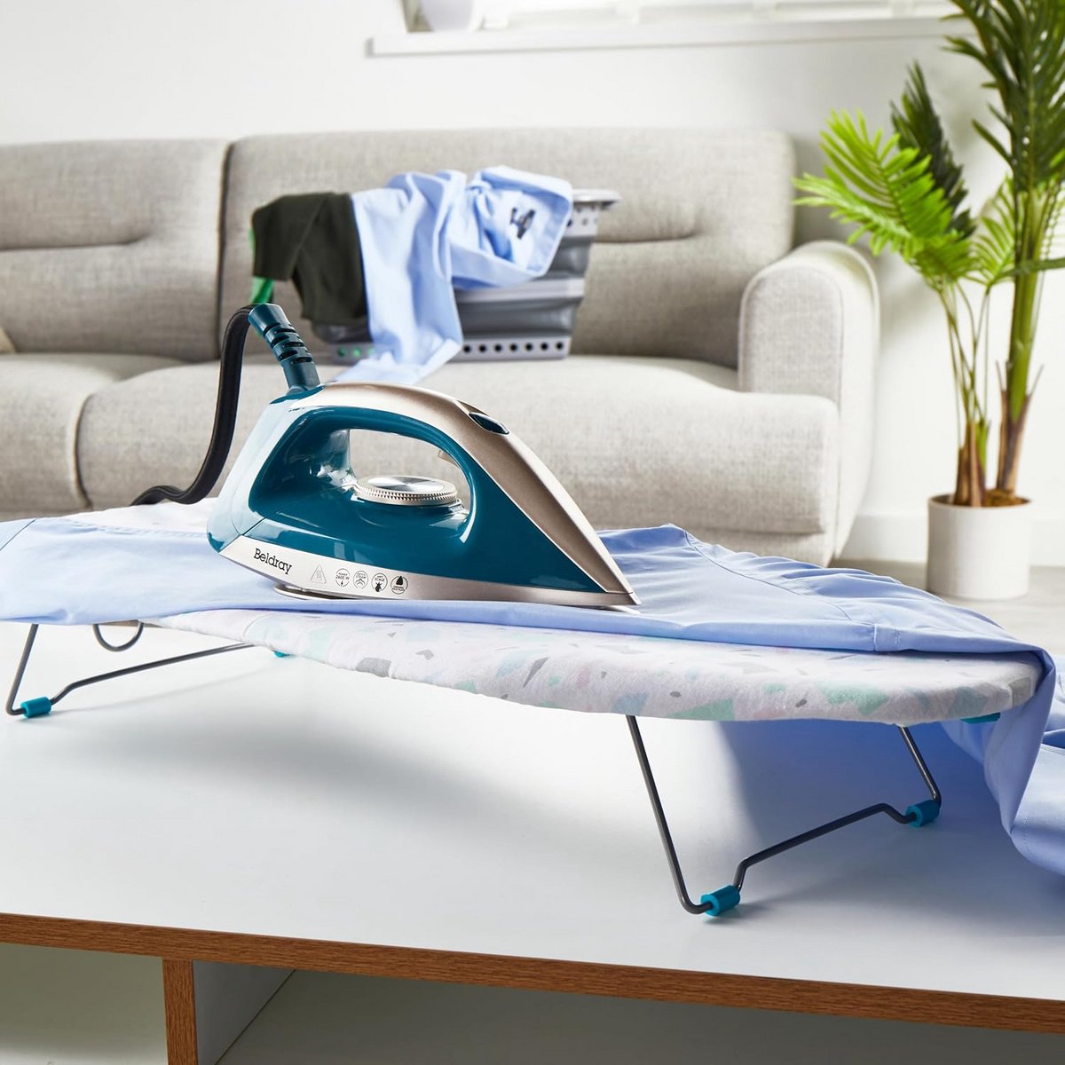 Compacte Tafelstrijkplank met Katoenen Hoes voor Strijken op Tafel