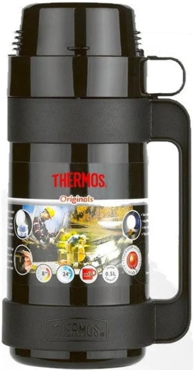 Thermosfles 0.5 Liter Glas Gevoerd Warmhoudend & Koelhoudend