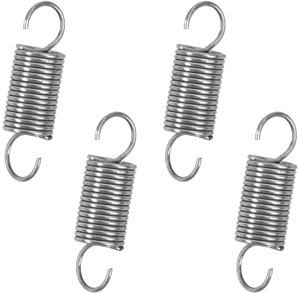 4x RVS Trekveren met Haken 40mm - Spiraal- en Spanveren voor Montage en Reparatie