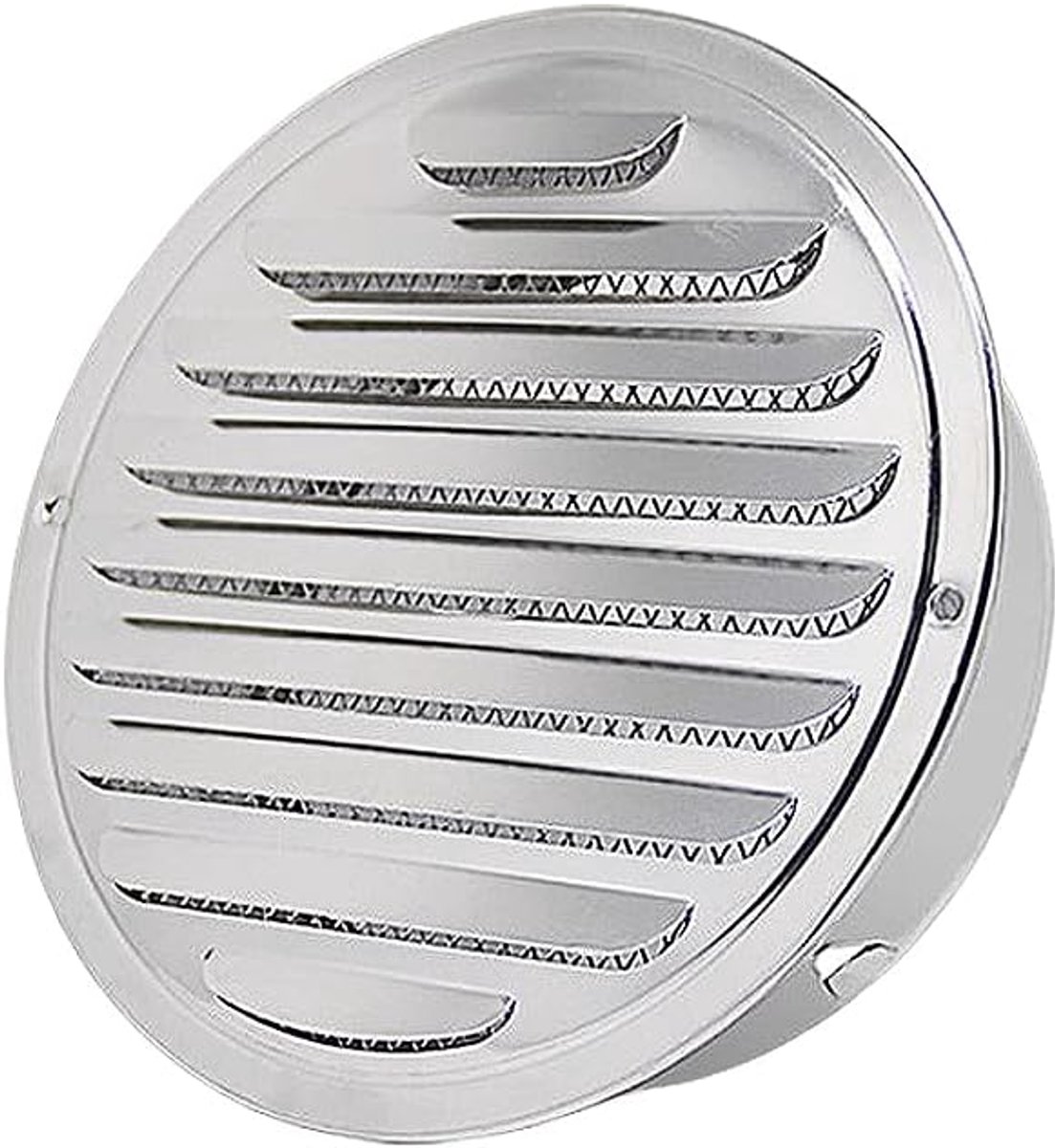 Rond Ventilatiemondstuk 100mm RVS met Insectennet voor Buitenmuur