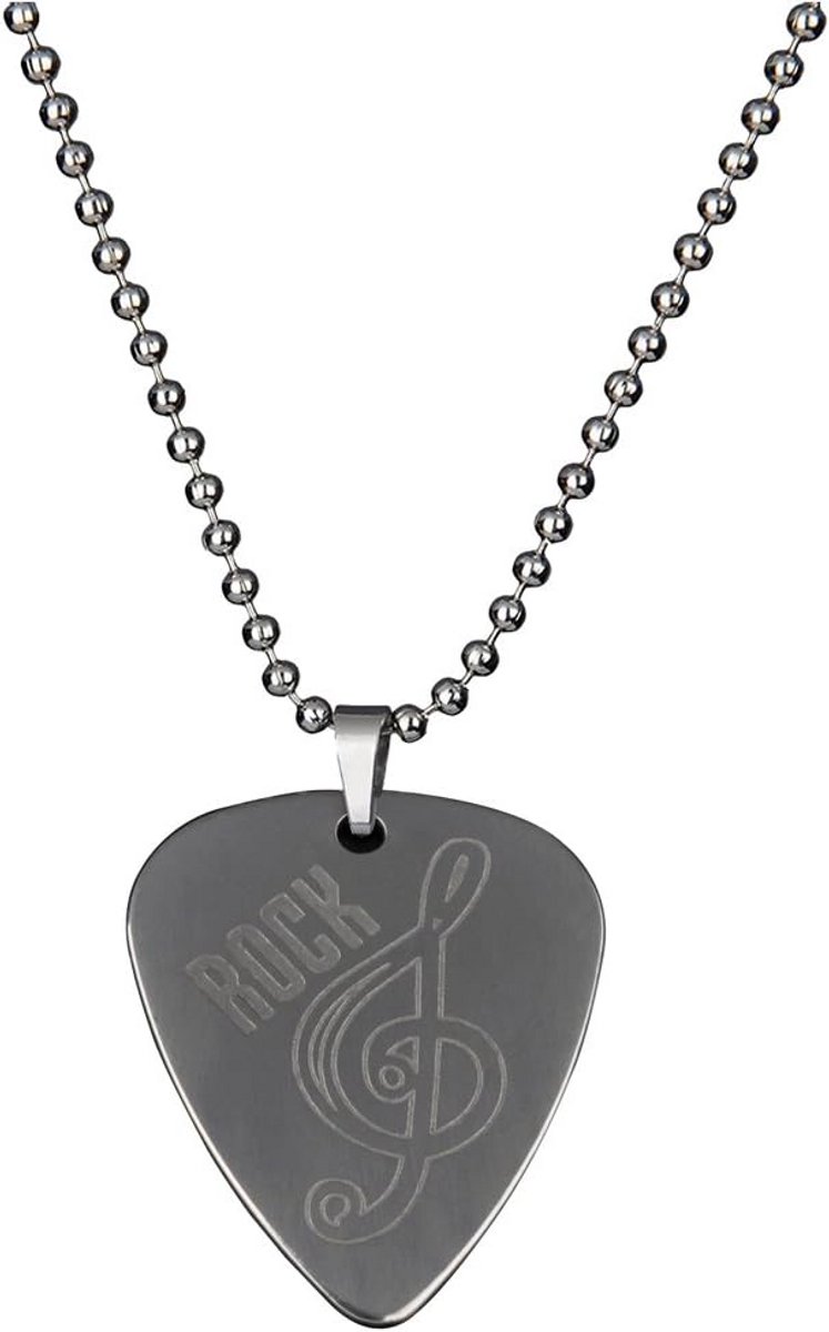 RVS Plectrum Ketting met Decoratieve Ontwerpen voor Gitaar en Bas