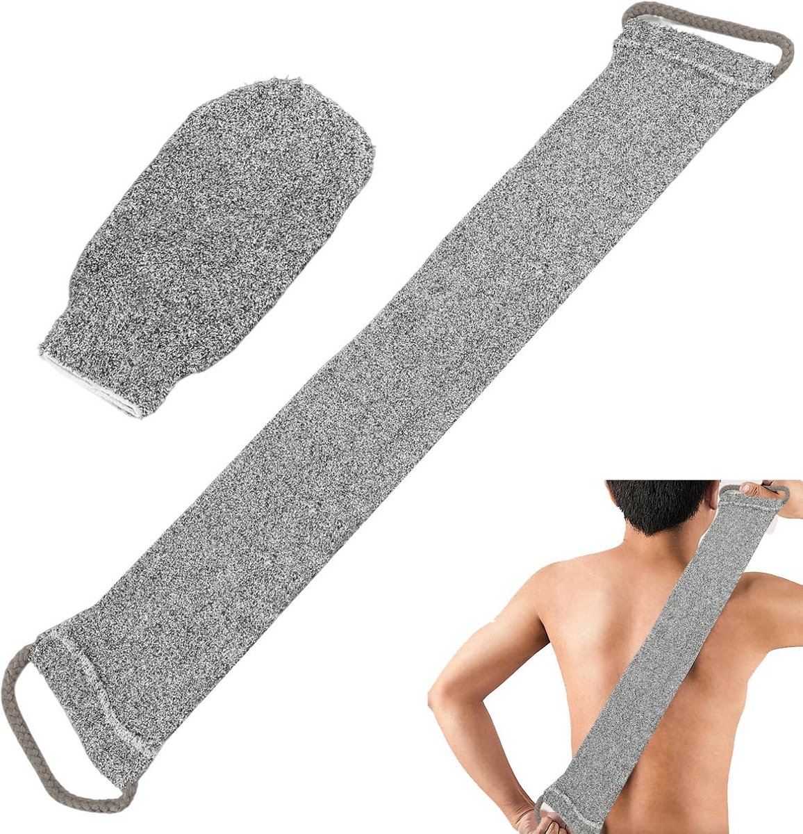 2x Peeling Handschoenen Bamboe Fibre Doucheborstel Set voor Zachte Huid