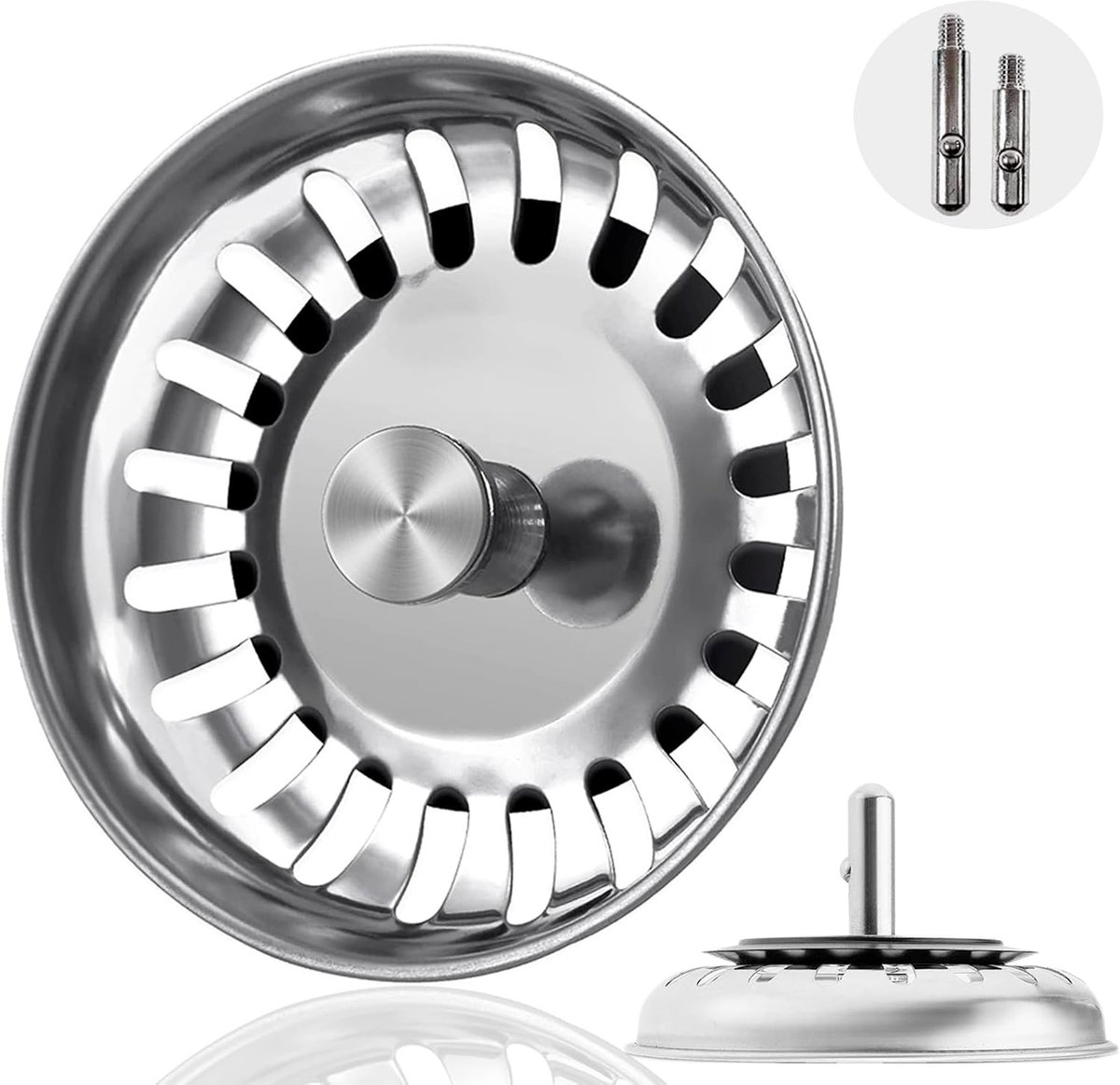 RVS Doucheputzeef 80 mm Universele Afvoerstop voor Keukenspoelbakken