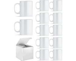 Set van 12 Witte Sublimatie Mokken voor Huisdrukkerij en Cadeaus