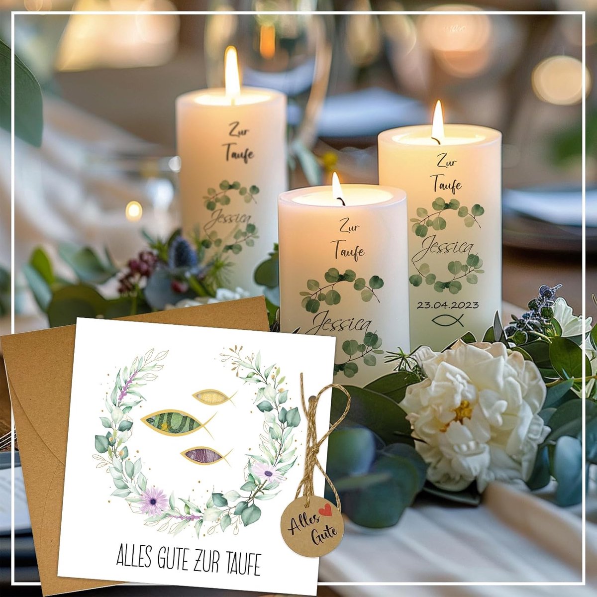 Doopcadeau Set: Unieke Kaart en Enveloppen voor Meisjes en Jongens