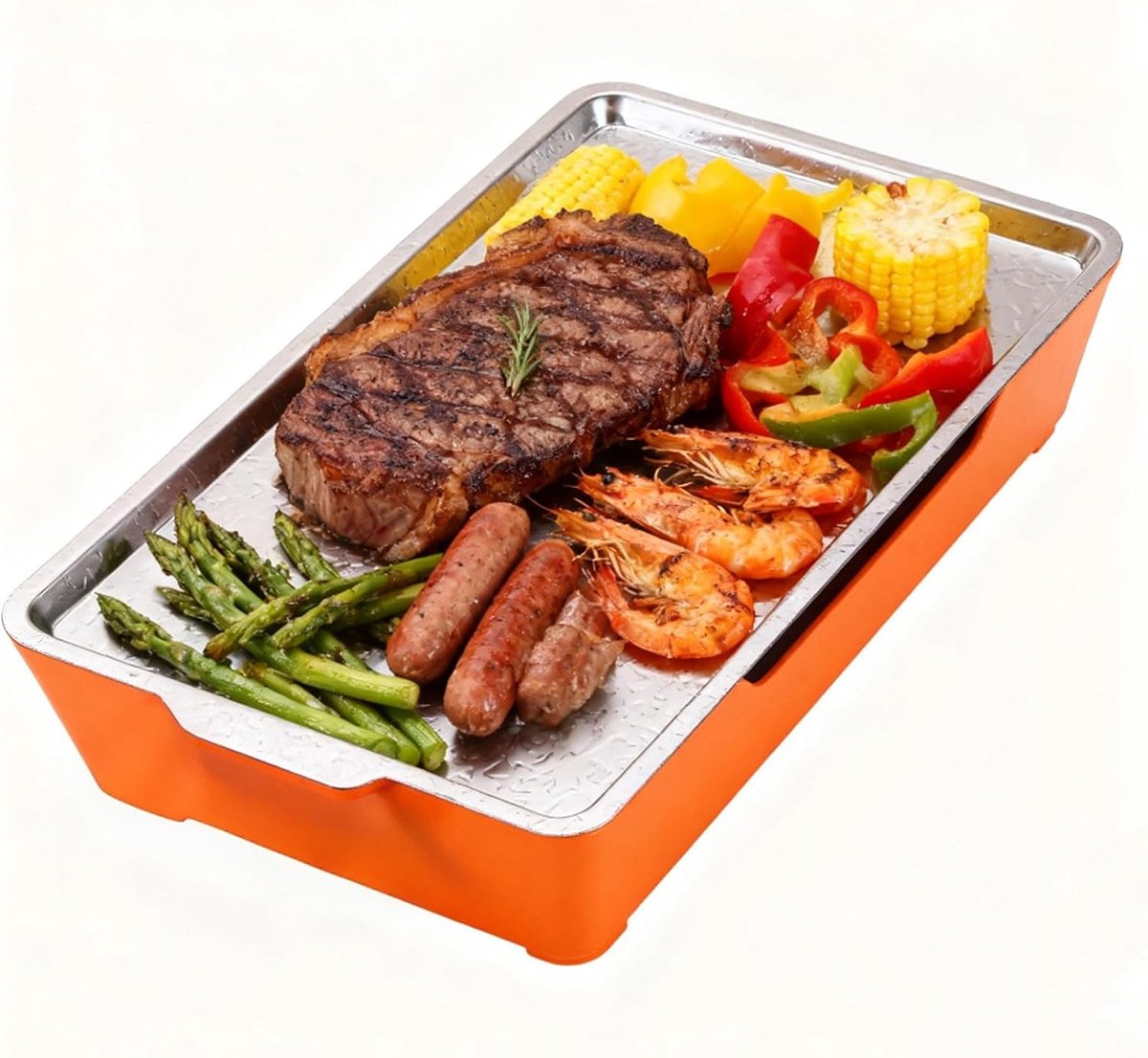BBQ Warmhoudplank voor Vlees – Afneembare RVS Warmteplank voor Grillen en Feestjes