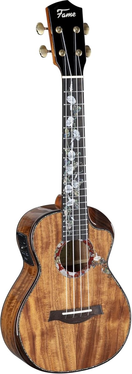 Concert Ukelele Massief Hout met Pickup en Tas