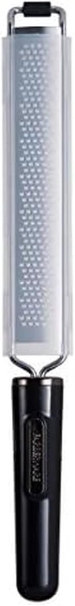 Handrasp RVS - Keukenrasp Fijne Rasp - Citrus Kaas Raspen - Comfortabele Soft Grip - 35 cm Lengte - Zwart