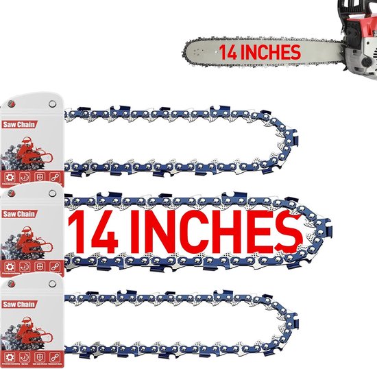 3 Stuks Zaagkettingen 16 Inch (40cm) - 3/8 LP, 1.3mm, 56 Schakels - Universele Mini Kettingzaagketting van Merkloos	 — afbeelding 5