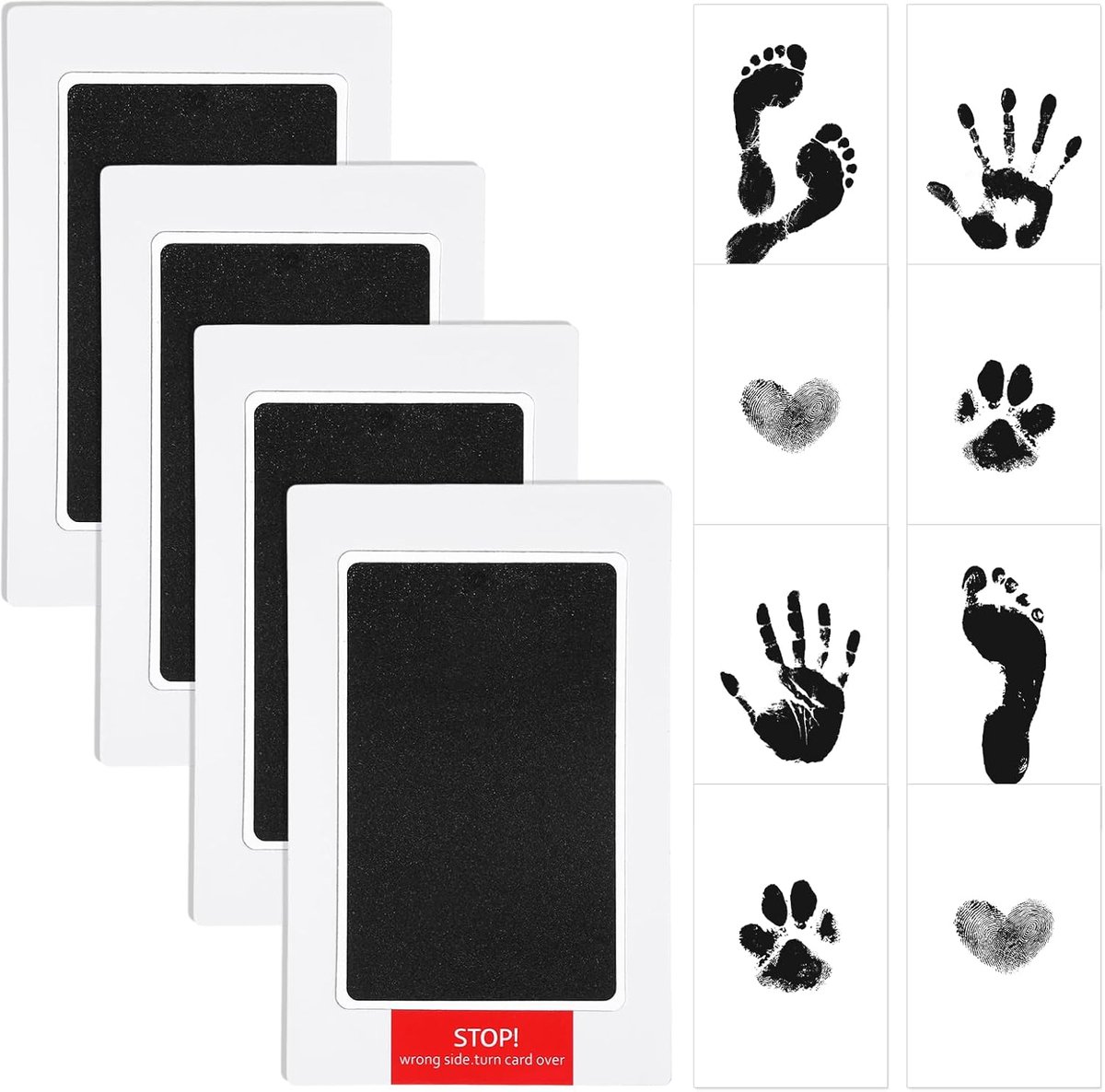 Baby Handafdruk Set - Voetafdruk Kit - Herinneringen Maken - Vlekkeloze Inkt - 15.8 x 11.9 x 5 cm - Zwart