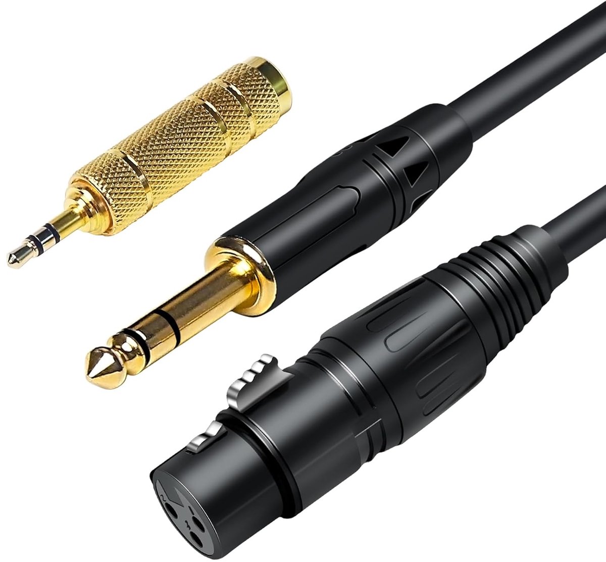 XLR naar Jack Kabel 5 Meter met 3.5mm Adapter voor Microfoon en Audio