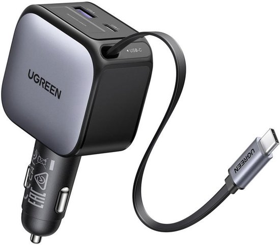 UGREEN 3-in-1 autolader sigarettena...