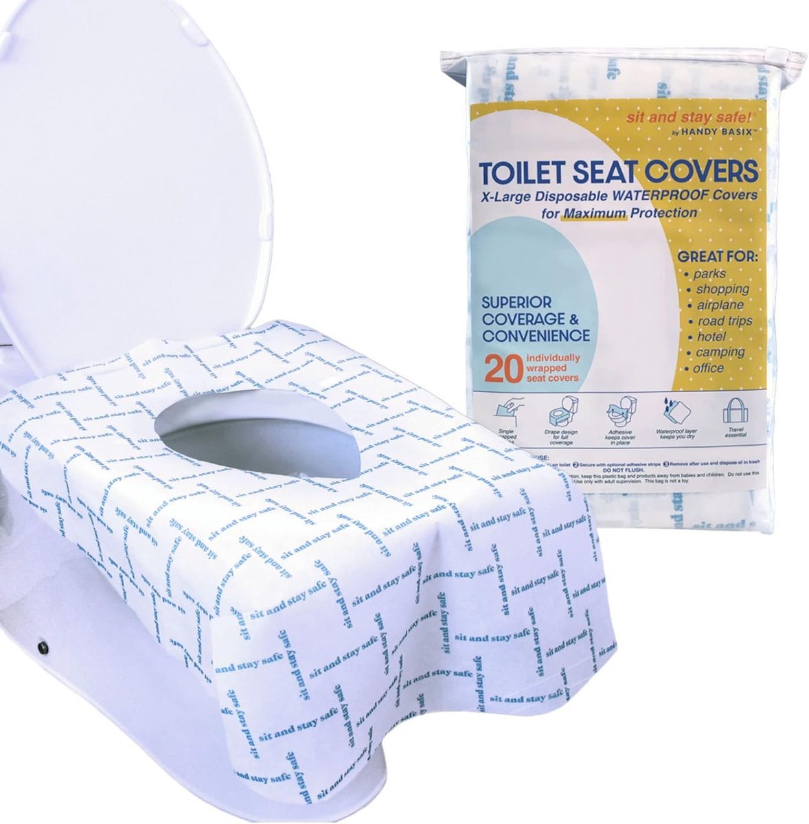 Toilet Seat Covers - Wegwerp Hoezen - Publieke Toiletten - Individueel Verpakt - XL Groot
