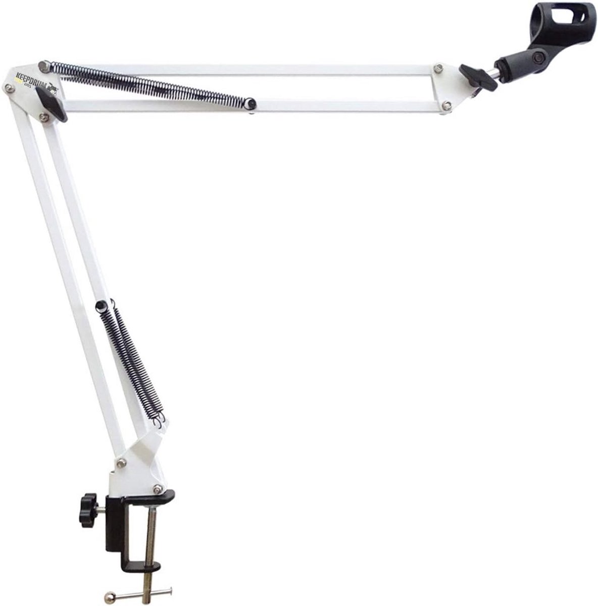 Tafelmicrofoonarm - Zwenkarm Statief - Studio Opnames - 360 Graden Draaibaar - 40cm Armlengte - Wit