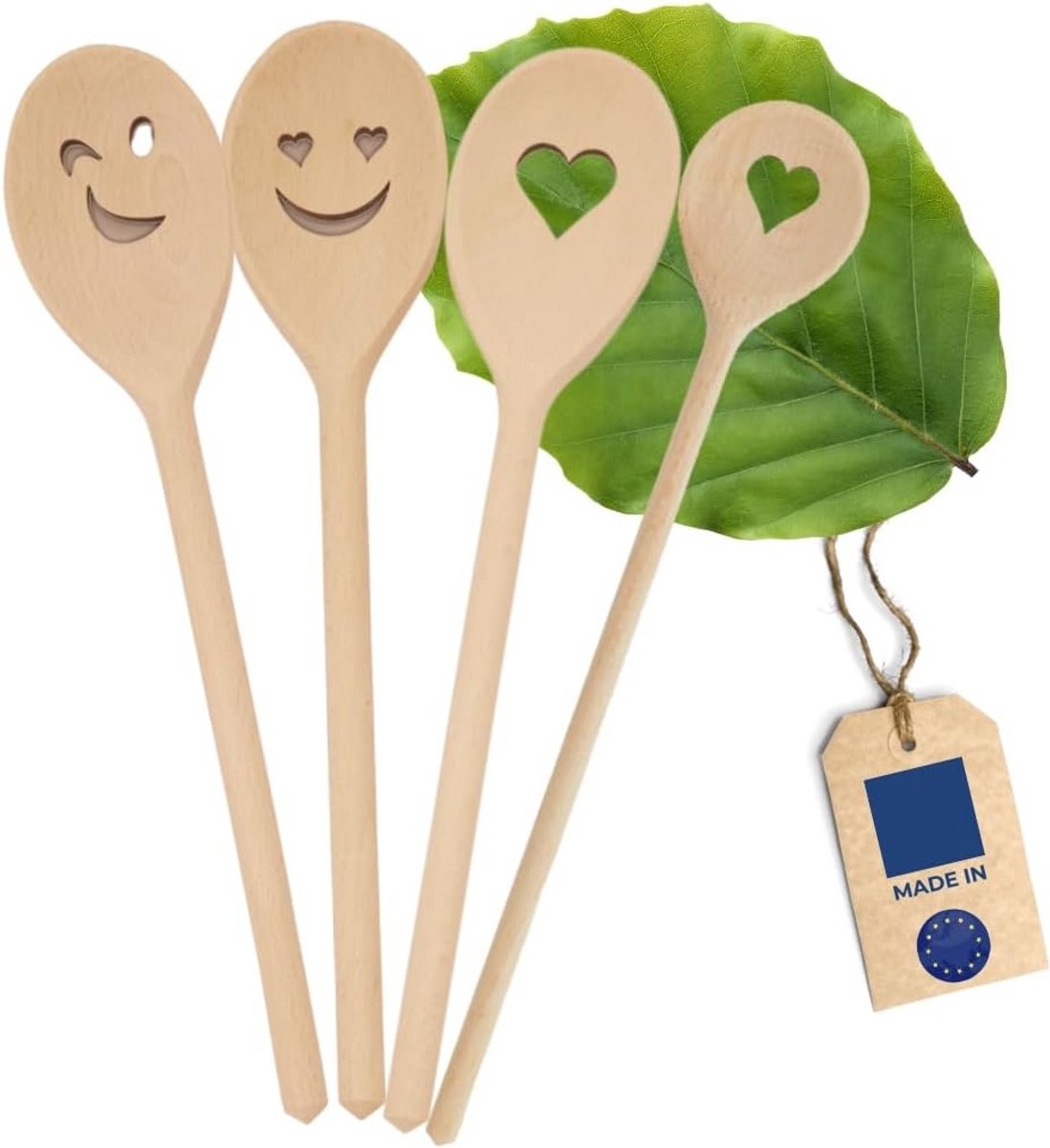 Houten Kooklepels Set voor Gevoelige Pannen Met Hartvormig Ontwerp
