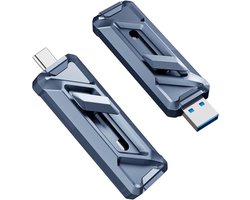 Externe 1TB SSD met Hoge Snelheid 2050MB/s, USB 3.2 Gen2x2 Type-C en Type-A