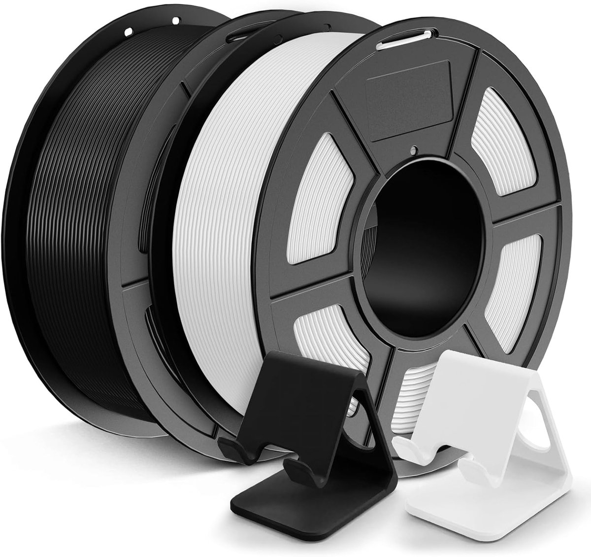 3D Printer Filament - PLA Materiaal - Modelbouw Printen - Nauwkeurige Maatvoering - 1.75mm Spoelen - Zwart Wit