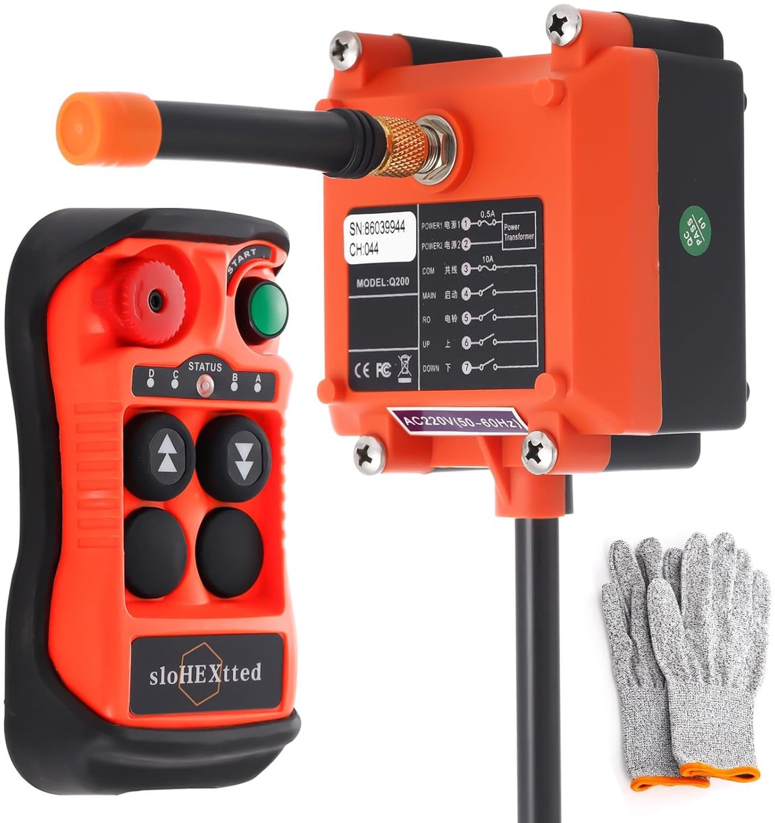 Industriële Afstandsbediening - Kraan Controller - Takel Bediening - IP65 Stof- en Waterdicht - 100m Bereik - Zwart