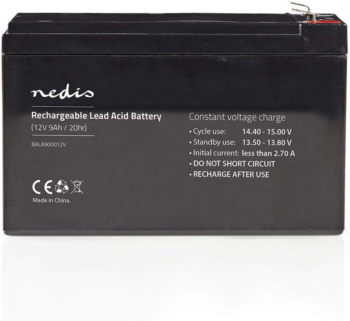 Oplaadbare Loodaccu - Batterij - Noodstroom - Onderhoudsvrij - 12V 9Ah