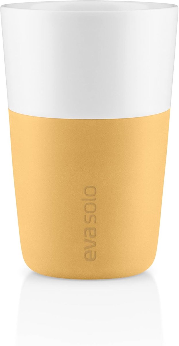 Cafe Latte Kopjes 2 stuks met Siliconen Bekerhouder - Perl Beige