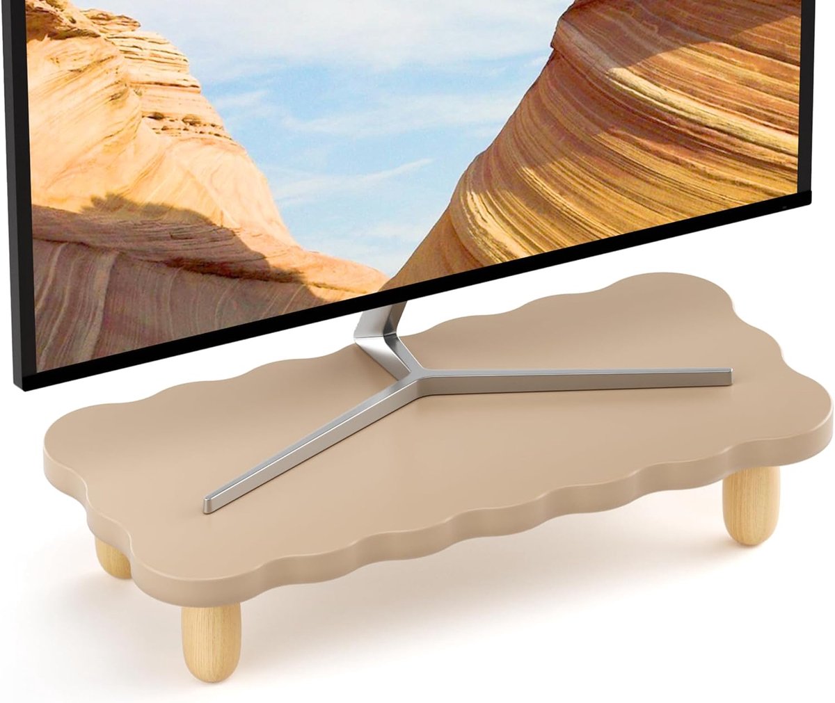 Ergonomische Houten Monitorstandaard voor Bureau - Desktop Organizer
