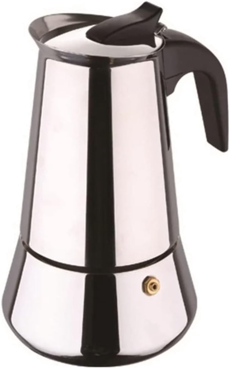 Espresso Maker - Moka Pot - Koffie Zetten - Roestvrij Staal - 12.7 cm Diameter - Zilverkleurig