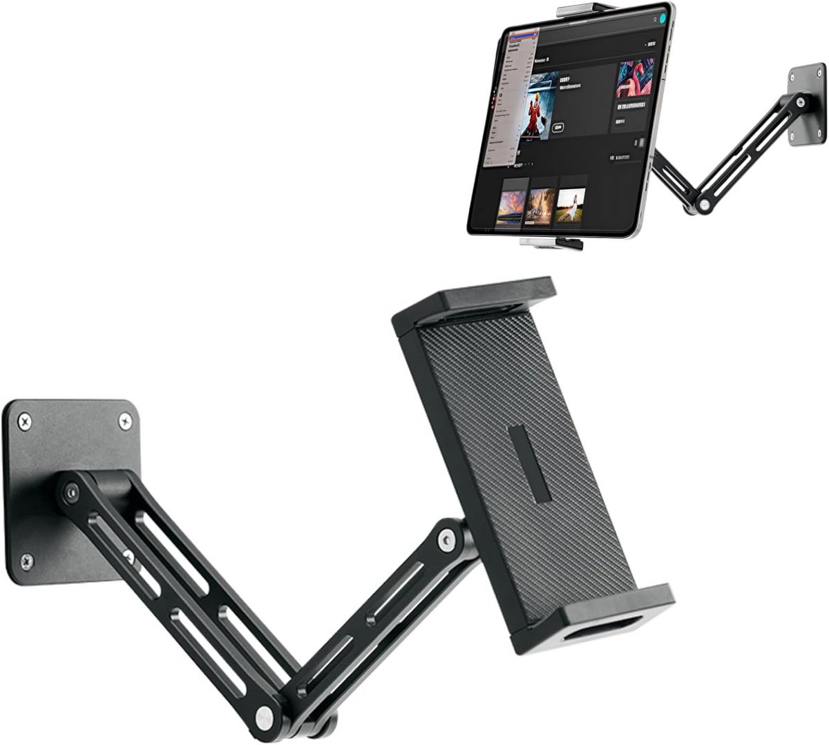 Tablet Muurbeugel - Wandhouder Tablet - Keuken Gebruik - Verstelbare Arm - 21 cm Pakket