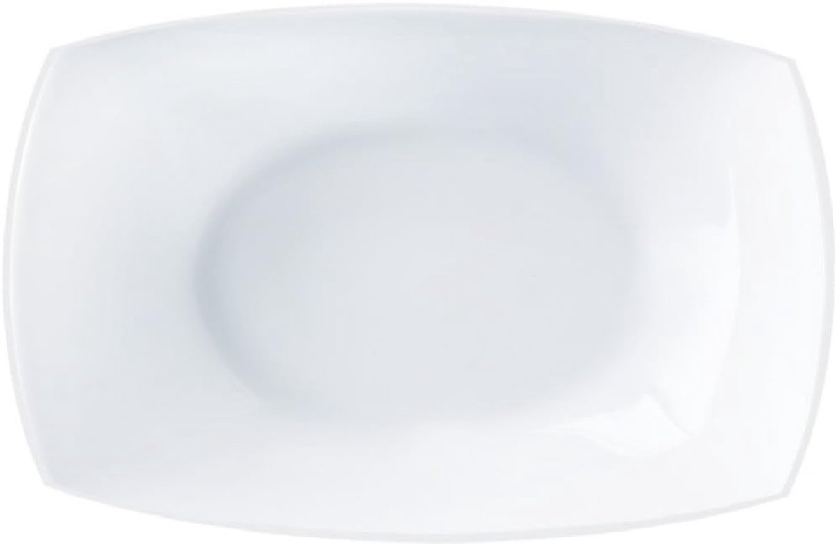 Grote witte rechthoekige serveerschaal van glas 35x26 cm
