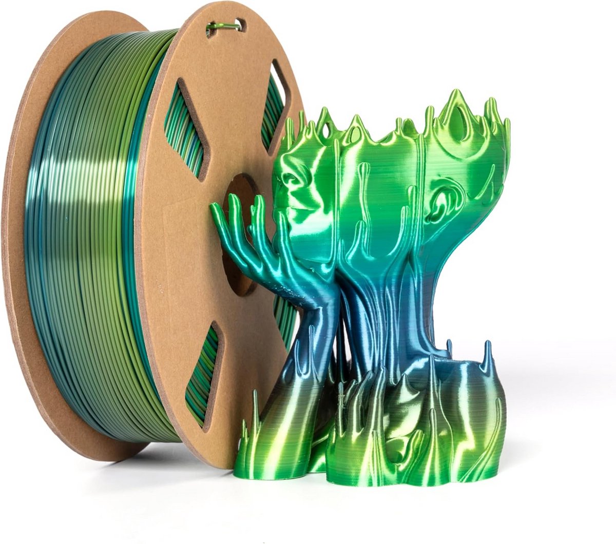 Zijde PLA Filament - 3D Print Materiaal - 3D Printen - Geleidelijk Kleurverloop - 1.75mm 1KG - Regenboog