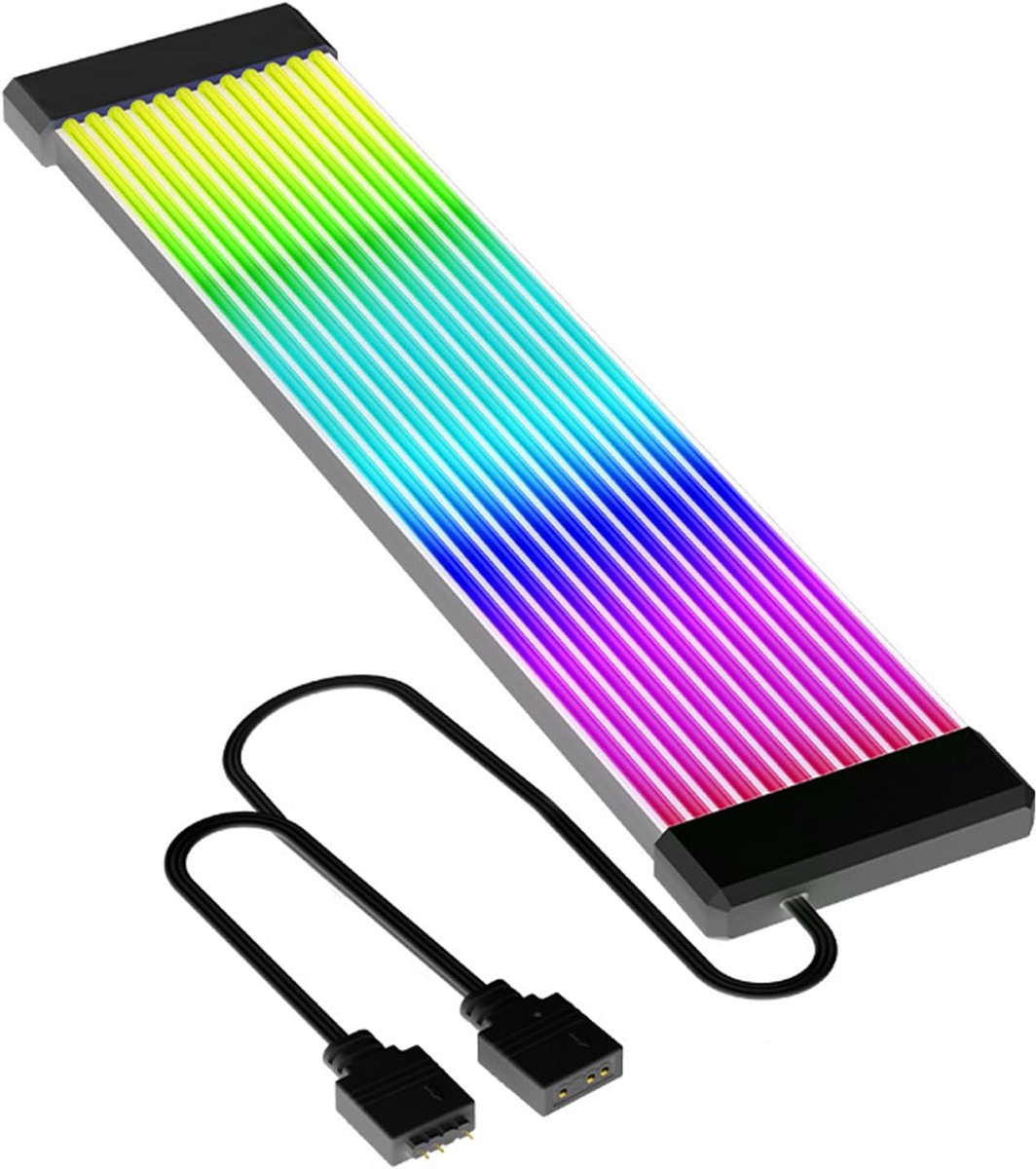 Moederbord Kabel - Verlichtingskabel PC - Component Verbinding - Flexibel Silicone Ontwerp - 55cm Lengte - Zwart