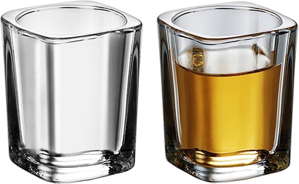 Set van 2 oz Borrelglaasjes met Zware Bodem voor Shots
