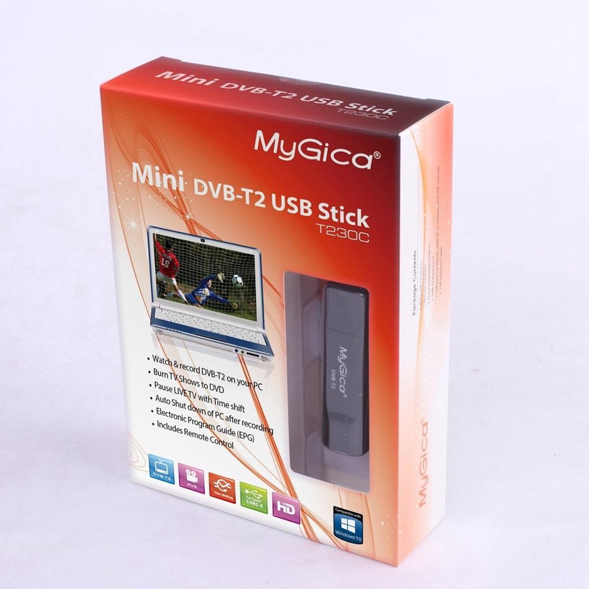 DVB-T2 USB TV Tuner voor Windows PC Digitale Ontvanger